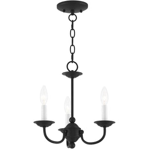 HomeRoots Black Three-Light Dimmable Chandelier with Stylish Cylinder Shades for Modern Home Elegance 687323