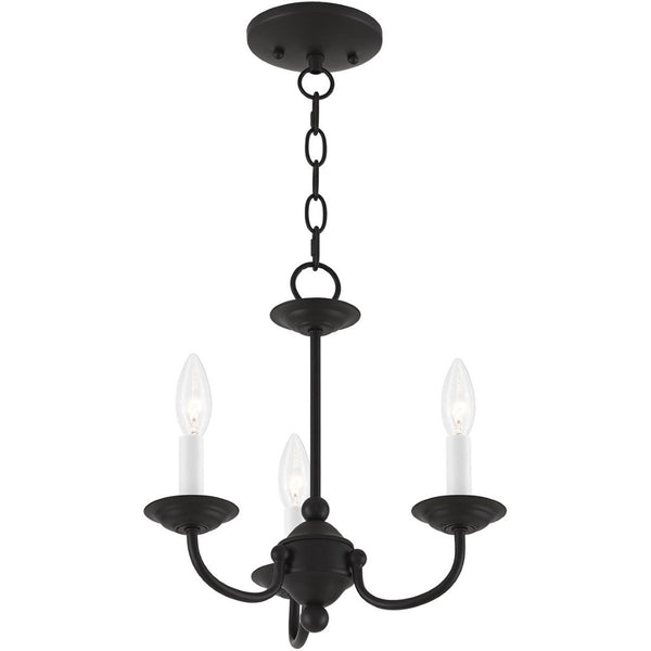 HomeRoots Black Three-Light Dimmable Chandelier with Stylish Cylinder Shades for Modern Home Elegance 687323