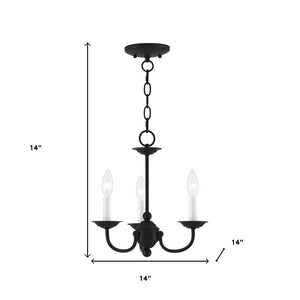 HomeRoots Black Three-Light Dimmable Chandelier with Stylish Cylinder Shades for Modern Home Elegance 687323