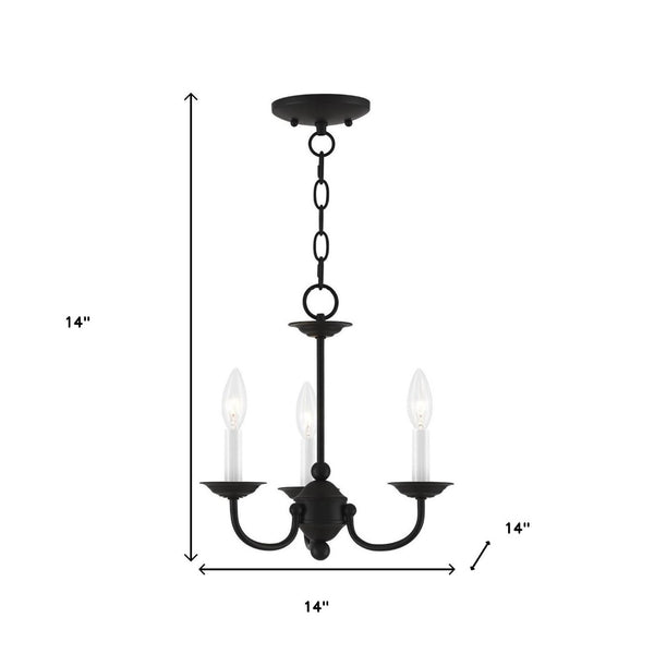 HomeRoots Black Three-Light Dimmable Chandelier with Stylish Cylinder Shades for Modern Home Elegance 687323