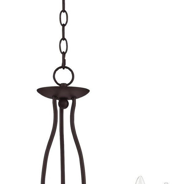 HomeRoots Bronze Five-Light Dimmable Chandelier with Unique Shades - Elegant Lighting for Any Indoor Space 687324