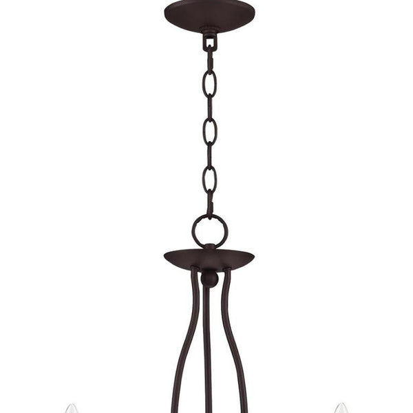 HomeRoots Bronze Five-Light Dimmable Chandelier with Unique Shades - Elegant Lighting for Any Indoor Space 687324