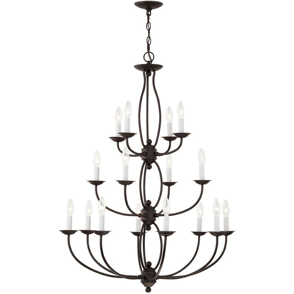 HomeRoots Bronze Multi-Light Dimmable Chandelier with Tapered Shades for Modern Elegance in Any Room 687325