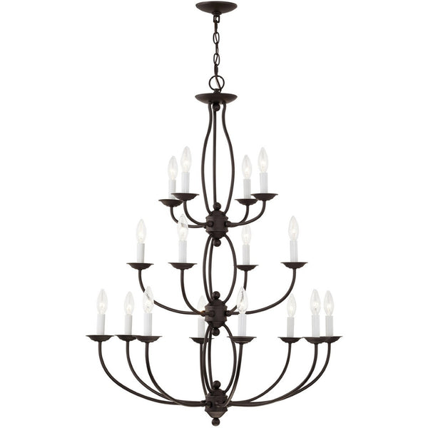 HomeRoots Bronze Multi-Light Dimmable Chandelier with Tapered Shades for Modern Elegance in Any Room 687325