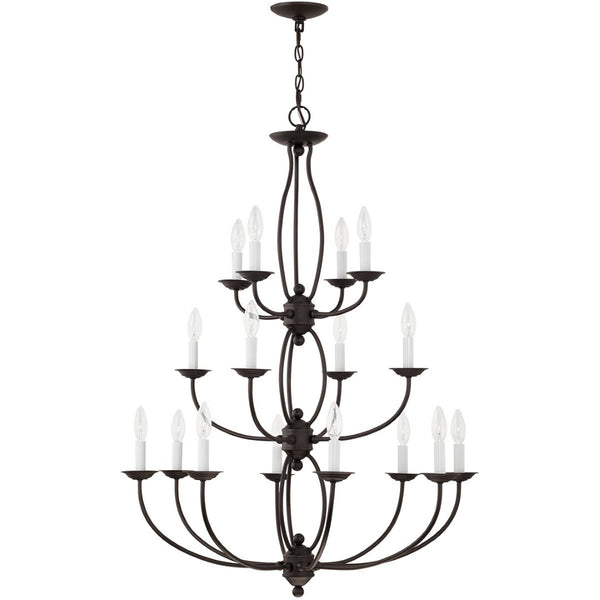 HomeRoots Bronze Multi-Light Dimmable Chandelier with Tapered Shades for Modern Elegance in Any Room 687325