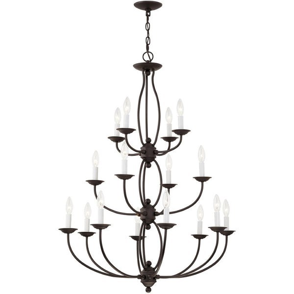 HomeRoots Bronze Multi-Light Dimmable Chandelier with Tapered Shades for Modern Elegance in Any Room 687325