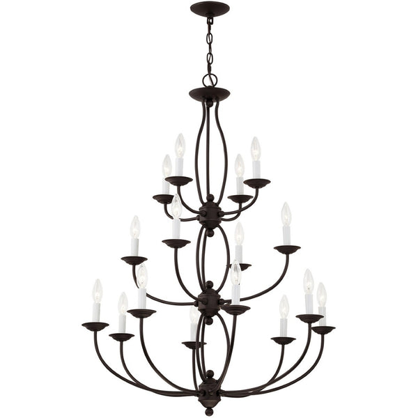 HomeRoots Bronze Multi-Light Dimmable Chandelier with Tapered Shades for Modern Elegance in Any Room 687325