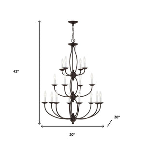HomeRoots Bronze Multi-Light Dimmable Chandelier with Tapered Shades for Modern Elegance in Any Room 687325
