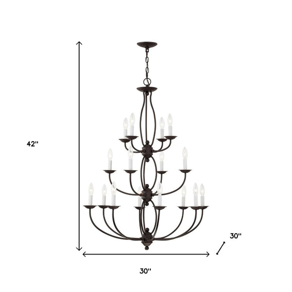 HomeRoots Bronze Multi-Light Dimmable Chandelier with Tapered Shades for Modern Elegance in Any Room 687325