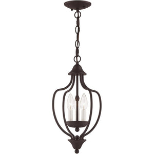 HomeRoots Bronze Three-Light Dimmable Chandelier with Cylinder Shades - Elegant Lighting for Any Room 687326