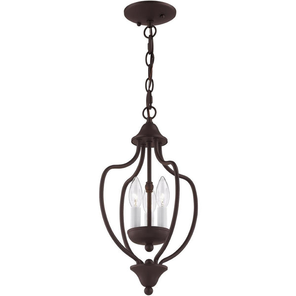 HomeRoots Bronze Three-Light Dimmable Chandelier with Cylinder Shades - Elegant Lighting for Any Room 687326