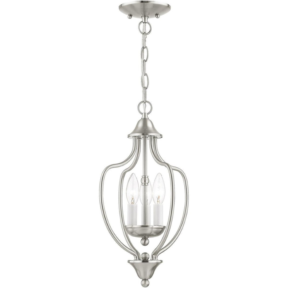 HomeRoots Three Light Dimmable Chandelier - Modern Steel Design with Adjustable Brightness for Any Room 687327