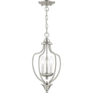 HomeRoots Three Light Dimmable Chandelier - Modern Steel Design with Adjustable Brightness for Any Room 687327