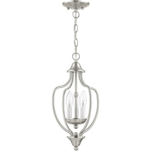 HomeRoots Three Light Dimmable Chandelier - Modern Steel Design with Adjustable Brightness for Any Room 687327
