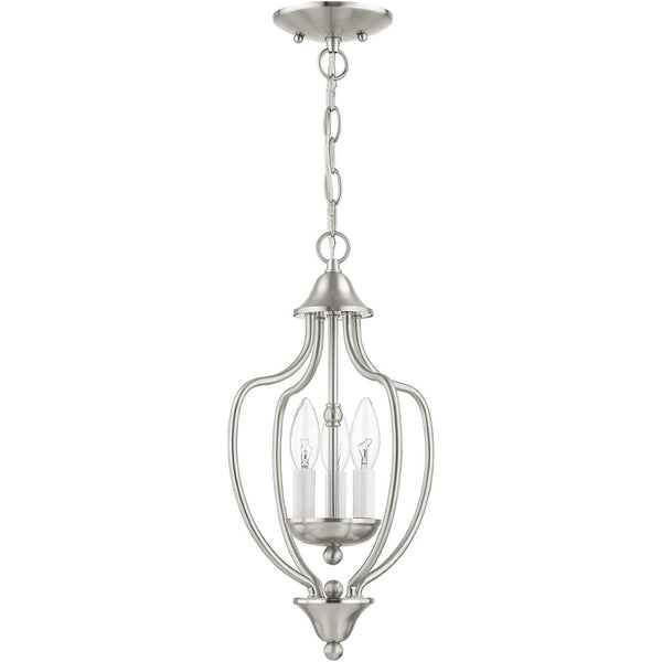 HomeRoots Three Light Dimmable Chandelier - Modern Steel Design with Adjustable Brightness for Any Room 687327