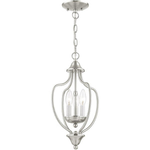 HomeRoots Three Light Dimmable Chandelier - Modern Steel Design with Adjustable Brightness for Any Room 687327