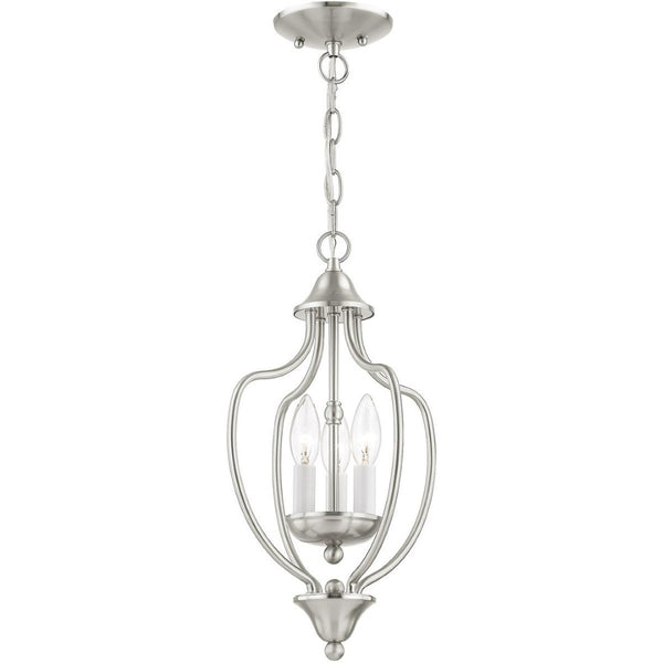 HomeRoots Three Light Dimmable Chandelier - Modern Steel Design with Adjustable Brightness for Any Room 687327