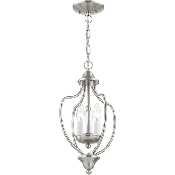 HomeRoots Three Light Dimmable Chandelier - Modern Steel Design with Adjustable Brightness for Any Room 687327