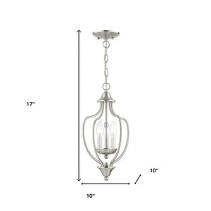 HomeRoots Three Light Dimmable Chandelier - Modern Steel Design with Adjustable Brightness for Any Room 687327