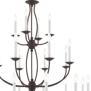 HomeRoots Bronze Multi-Light Dimmable Chandelier with Elegant Shades for Stylish Ambient Lighting in Any Space 687328