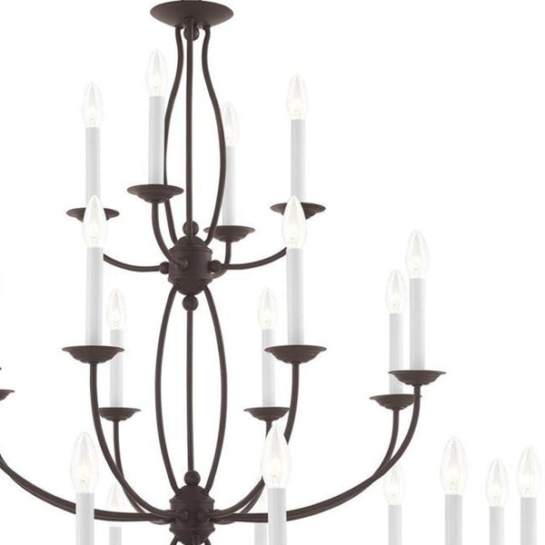 HomeRoots Bronze Multi-Light Dimmable Chandelier with Elegant Shades for Stylish Ambient Lighting in Any Space 687328