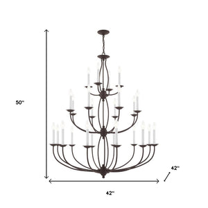 HomeRoots Bronze Multi-Light Dimmable Chandelier with Elegant Shades for Stylish Ambient Lighting in Any Space 687328