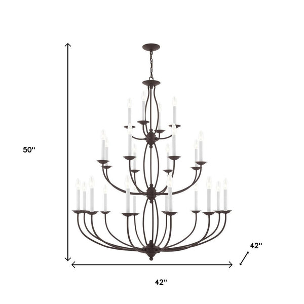 HomeRoots Bronze Multi-Light Dimmable Chandelier with Elegant Shades for Stylish Ambient Lighting in Any Space 687328