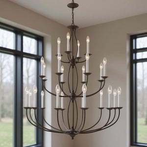 HomeRoots Bronze Multi-Light Dimmable Chandelier with Elegant Shades for Stylish Ambient Lighting in Any Space 687328