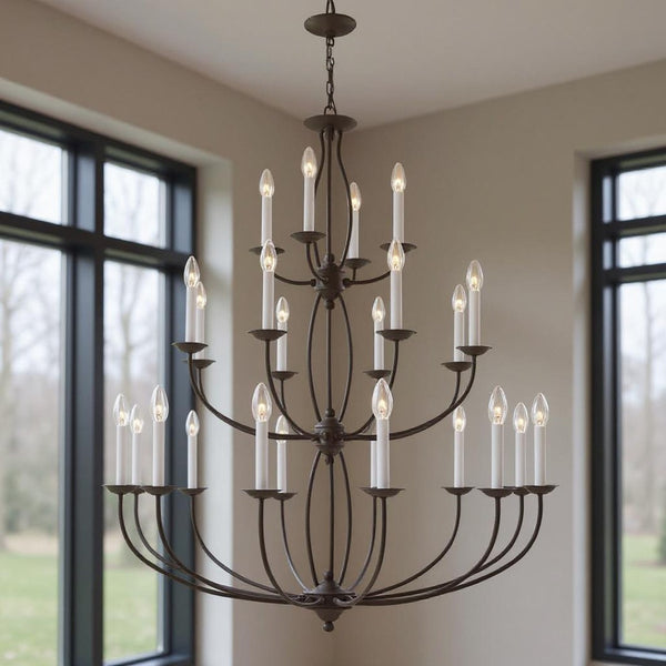 HomeRoots Bronze Multi-Light Dimmable Chandelier with Elegant Shades for Stylish Ambient Lighting in Any Space 687328