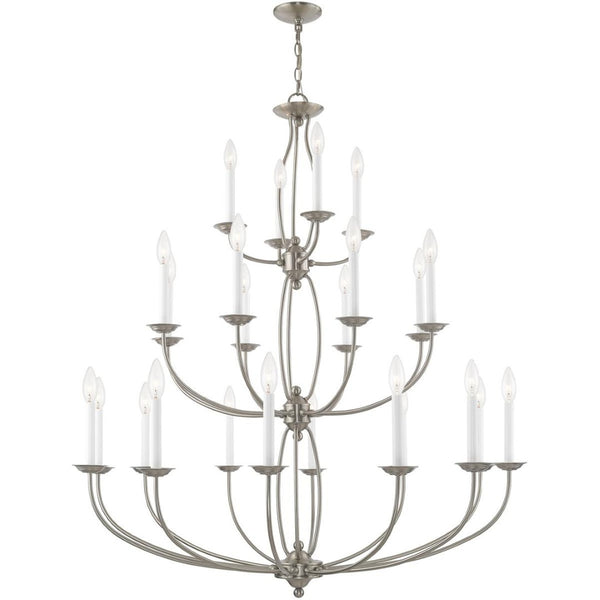 HomeRoots Multi Light Dimmable Chandelier - Modern Cylindrical Design with Steel Shades for Versatile Spaces 687329