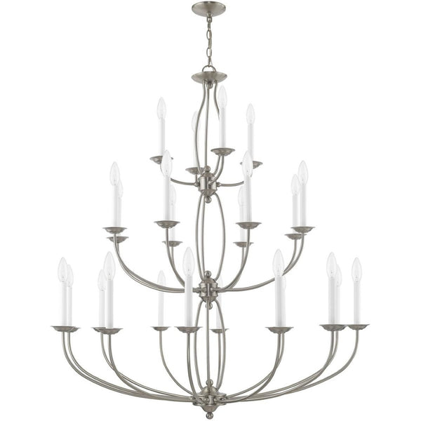 HomeRoots Multi Light Dimmable Chandelier - Modern Cylindrical Design with Steel Shades for Versatile Spaces 687329