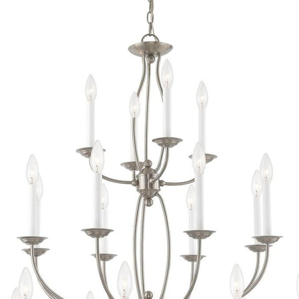 HomeRoots Multi Light Dimmable Chandelier - Modern Cylindrical Design with Steel Shades for Versatile Spaces 687329