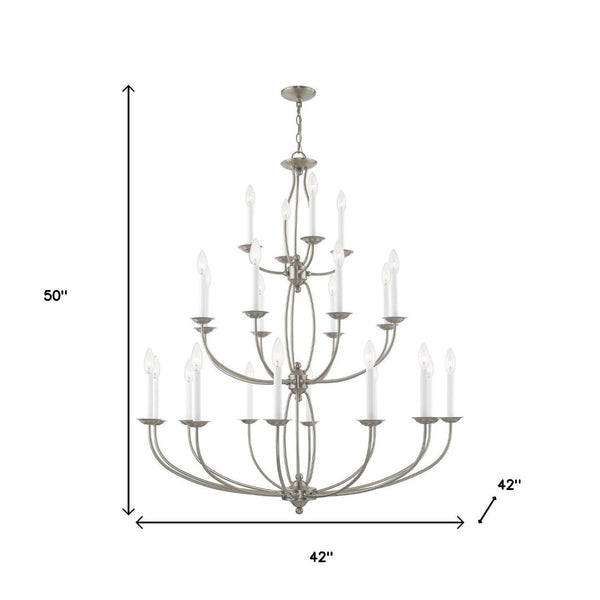 HomeRoots Multi Light Dimmable Chandelier - Modern Cylindrical Design with Steel Shades for Versatile Spaces 687329
