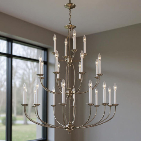 HomeRoots Multi Light Dimmable Chandelier - Modern Cylindrical Design with Steel Shades for Versatile Spaces 687329