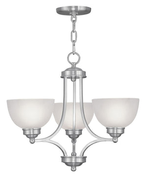 HomeRoots Three Light Dimmable Chandelier – Modern Steel Design with Cylinder Shades for Stylish Spaces 687330