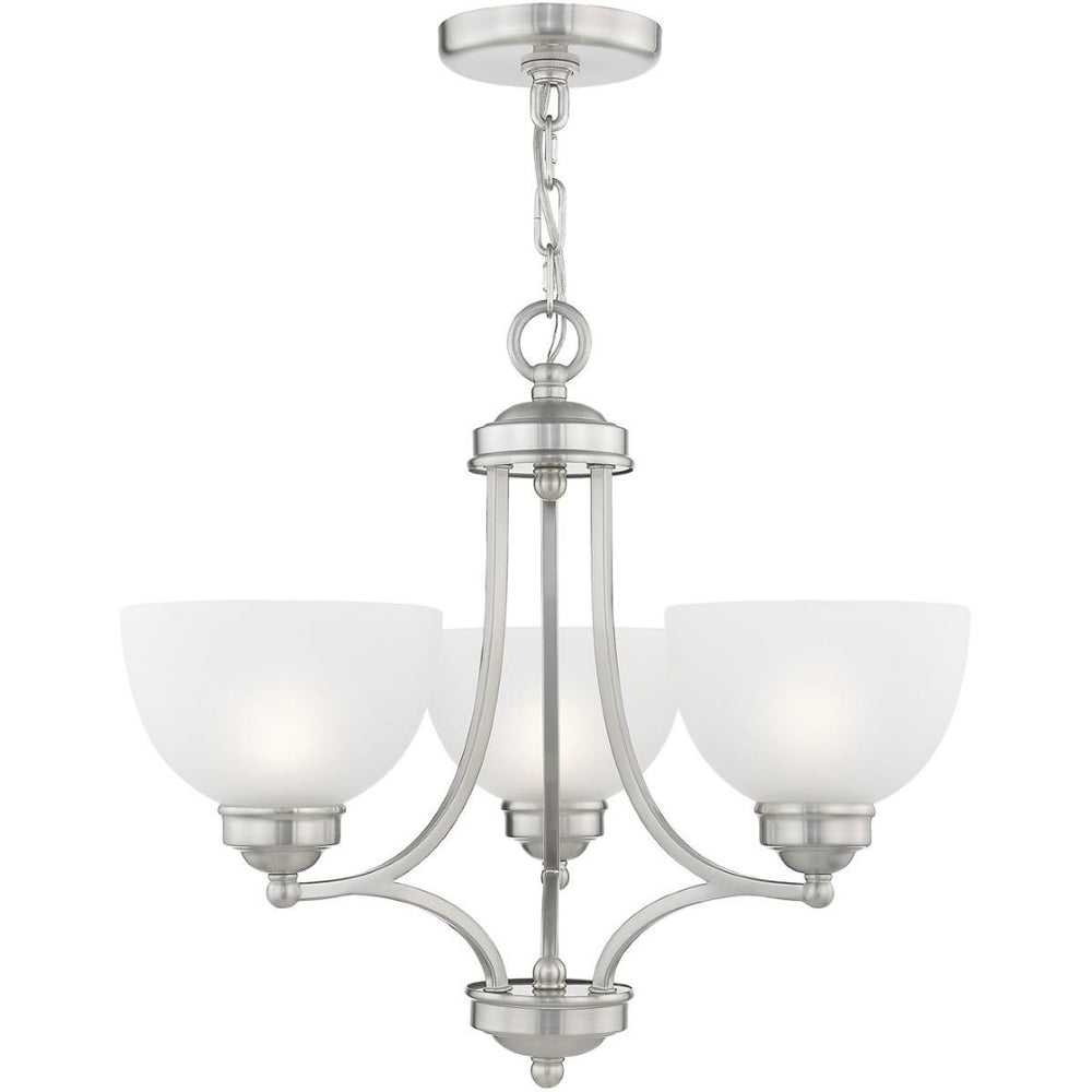 HomeRoots Three Light Dimmable Chandelier – Modern Steel Design with Cylinder Shades for Stylish Spaces 687330