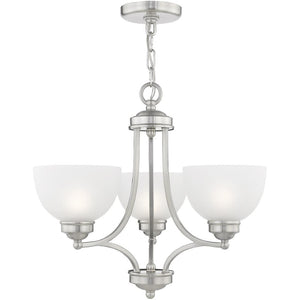 HomeRoots Three Light Dimmable Chandelier – Modern Steel Design with Cylinder Shades for Stylish Spaces 687330