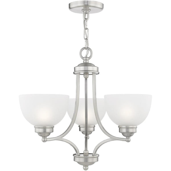 HomeRoots Three Light Dimmable Chandelier – Modern Steel Design with Cylinder Shades for Stylish Spaces 687330