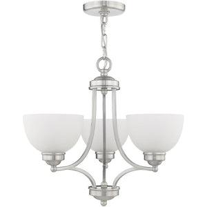 HomeRoots Three Light Dimmable Chandelier – Modern Steel Design with Cylinder Shades for Stylish Spaces 687330