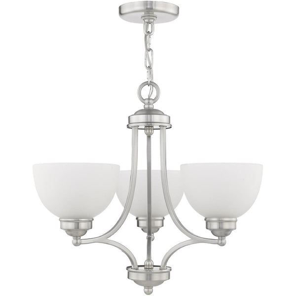 HomeRoots Three Light Dimmable Chandelier – Modern Steel Design with Cylinder Shades for Stylish Spaces 687330