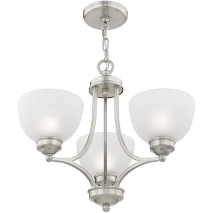 HomeRoots Three Light Dimmable Chandelier – Modern Steel Design with Cylinder Shades for Stylish Spaces 687330