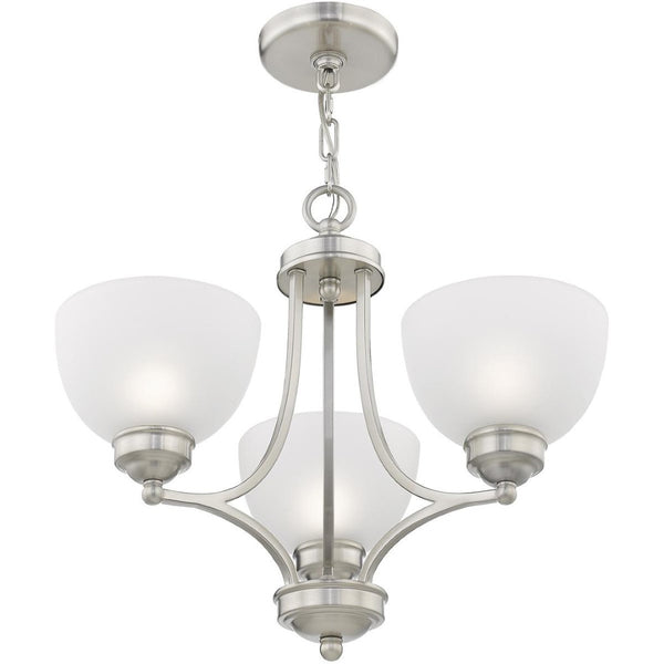 HomeRoots Three Light Dimmable Chandelier – Modern Steel Design with Cylinder Shades for Stylish Spaces 687330