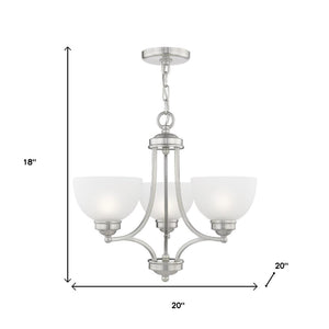 HomeRoots Three Light Dimmable Chandelier – Modern Steel Design with Cylinder Shades for Stylish Spaces 687330