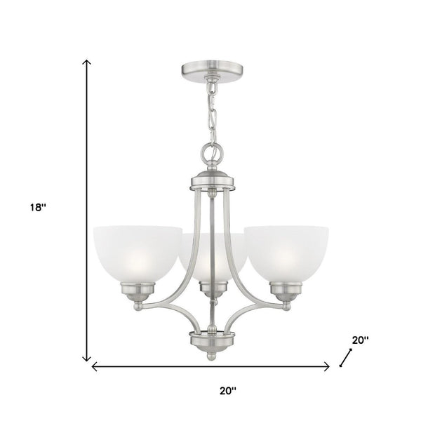 HomeRoots Three Light Dimmable Chandelier – Modern Steel Design with Cylinder Shades for Stylish Spaces 687330