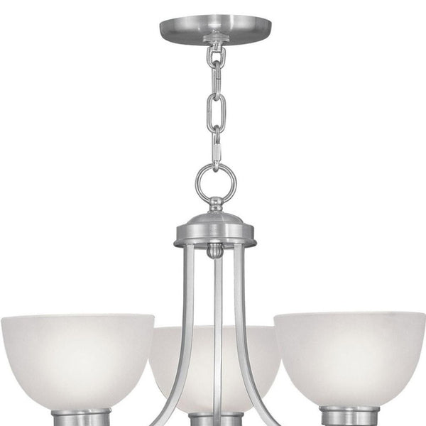 HomeRoots Three Light Dimmable Chandelier – Modern Steel Design with Cylinder Shades for Stylish Spaces 687330
