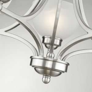 HomeRoots Five Light Dimmable Chandelier – Modern Steel Fixture with Cylindrical Shades for Versatile Illumination 687331