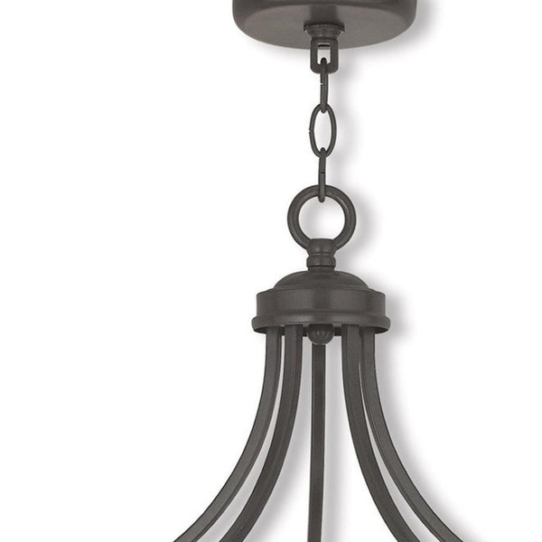 HomeRoots Five Light Dimmable Chandelier - Modern Cylinder Shades for Elegant Ambient Lighting in Any Room 687334