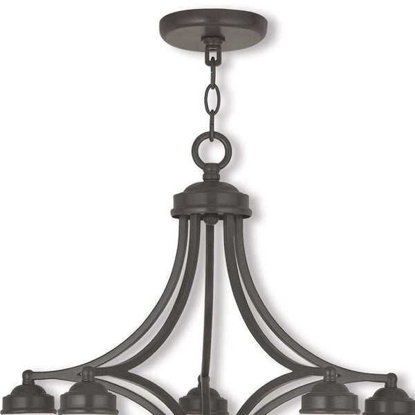 HomeRoots Five Light Dimmable Chandelier - Modern Cylinder Shades for Elegant Ambient Lighting in Any Room 687334