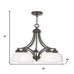 HomeRoots Five Light Dimmable Chandelier - Modern Cylinder Shades for Elegant Ambient Lighting in Any Room 687334
