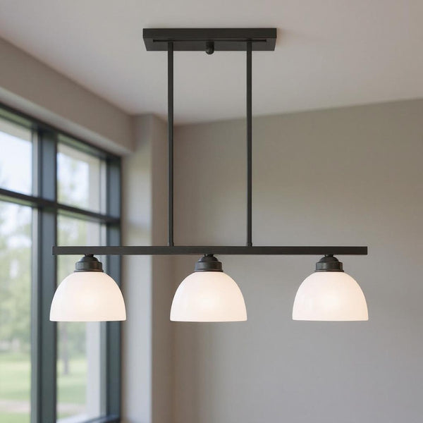 HomeRoots Three Light Dimmable Chandelier – Modern Cylinder Shades for Stylish Illumination in Any Room 687335